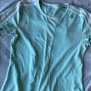 mint green adidas workout shirt
